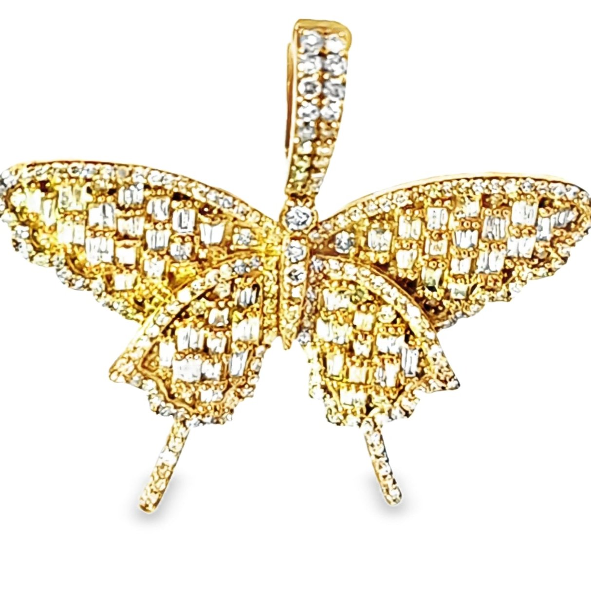 Elegant Butterfly Pendant 2.25 Ct. Diamond 10K Yellow Gold