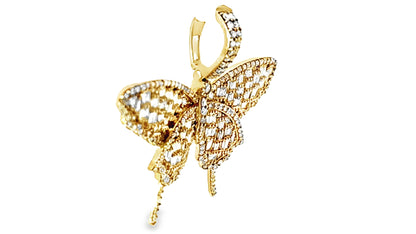 Elegant Butterfly Pendant 2.25 Ct. Diamond 10K Yellow Gold