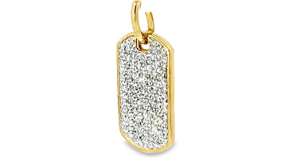 Iced-out Diamond Dog Tag 2 Ct. Diamond Yellow Gold