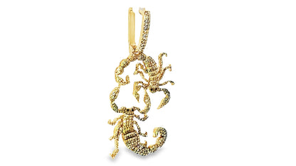 2 Scorpios Pendant 2.5 Ct. Diamond 10K Gold