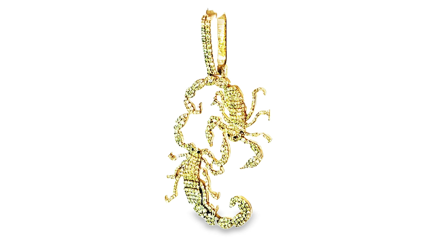 2 Scorpios Pendant 2.5 Ct. Diamond 10K Gold