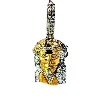 Jesus Face Pendant 0.75 Ct. Diamond 10K Gold