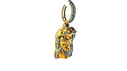 Jesus Face Pendant 0.75 Ct. Diamond 10K Gold