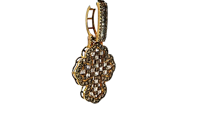 Fashion Cross Pendant  10K Yellow Gold 3.00 ctw Diamond