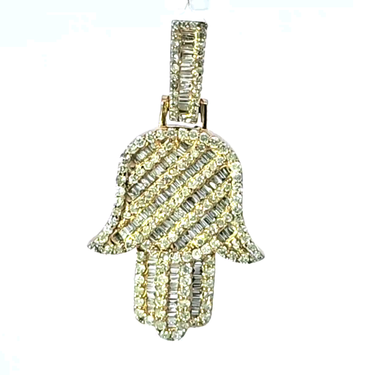 Hamsa Hand 10K Yellow Gold 2.25 ctw Diamond