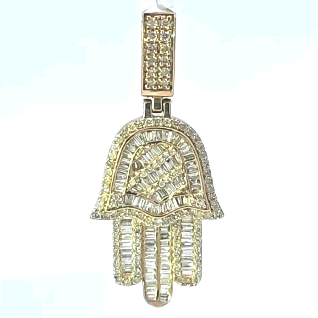 Hamsa Hand 10K Yellow Gold 1.50ctw Diamond