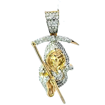 Fashion Reaper Pendant  10K Yellow Gold 3/4 Ctw Diamond