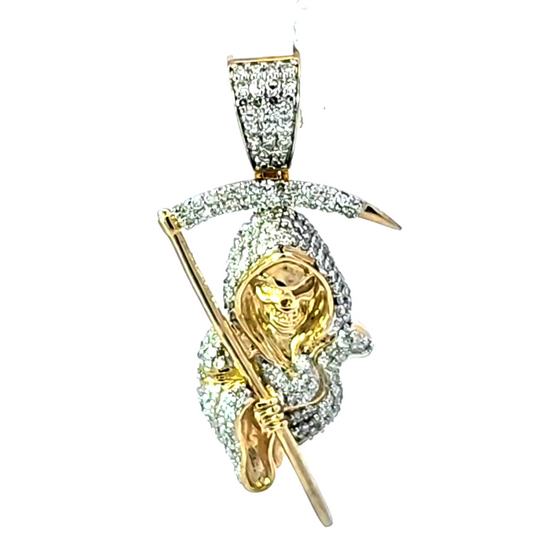 Fashion Reaper Pendant  10K Yellow Gold 3/4 Ctw Diamond