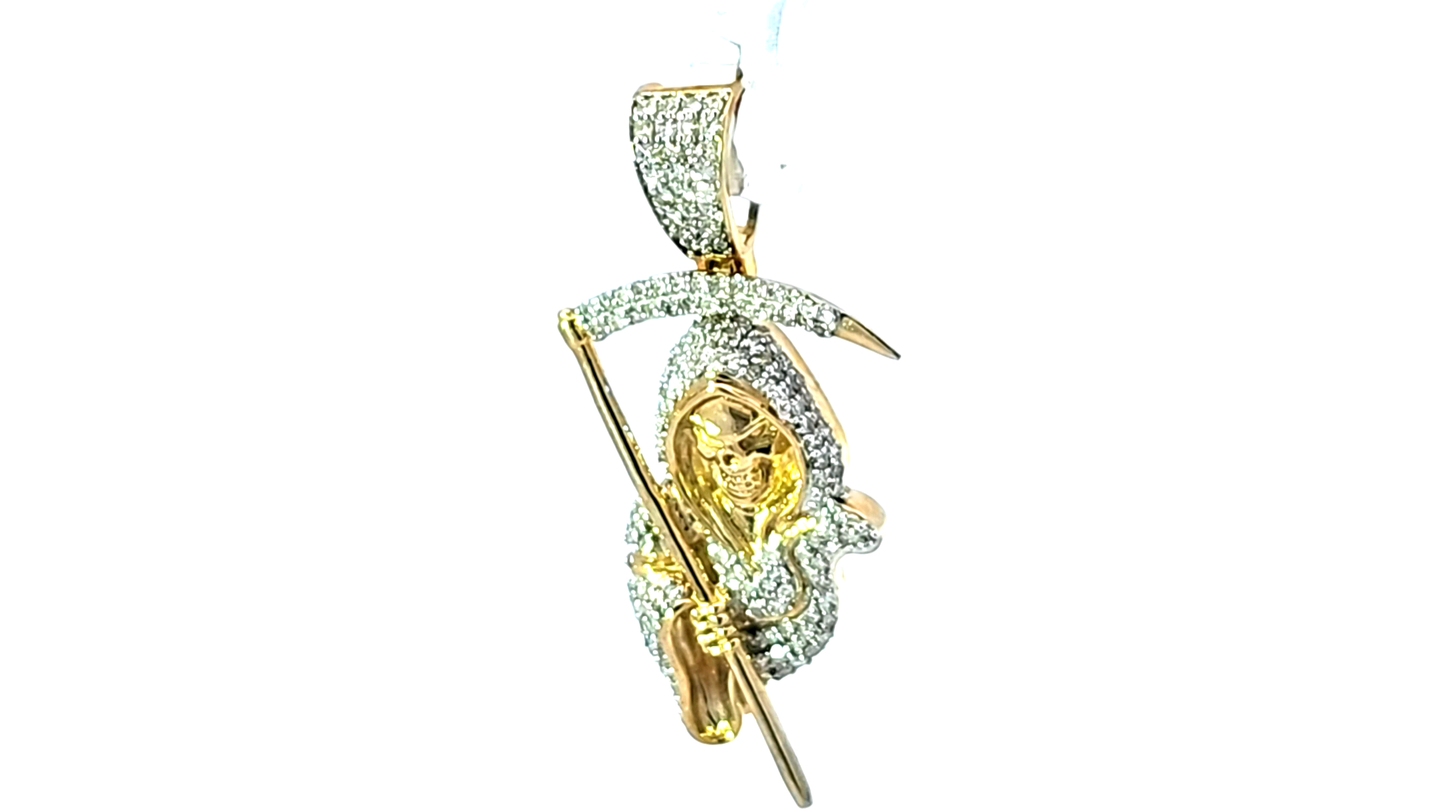 Fashion Reaper Pendant  10K Yellow Gold 3/4 Ctw Diamond