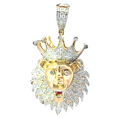 Majestic Lion Pendant 10K Yellow Gold 1.0ctw Diamond