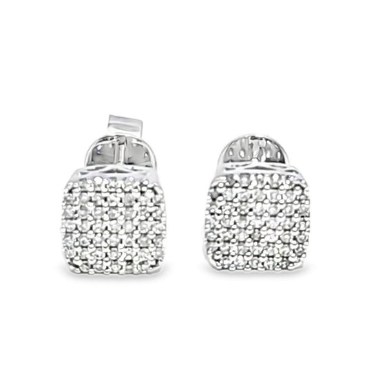 Iced-Out Square Diamond Earrings 0.24 Ct. Diamond 10K White Gold