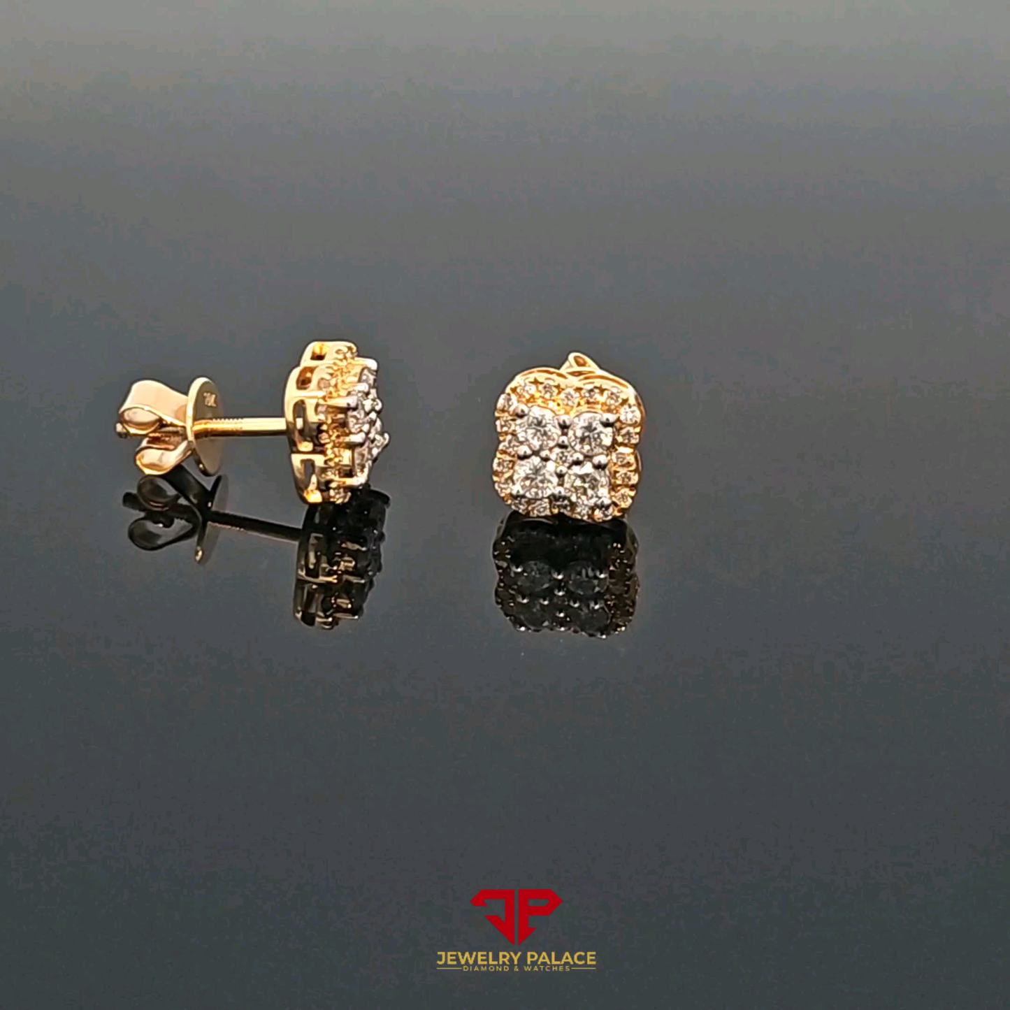 Clover-Shaped Earrings 0.64 Ct. Natural Diamond 10K Gold