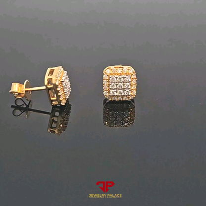 Square Earrings 0.69 Ct. Diamond 10K Gold