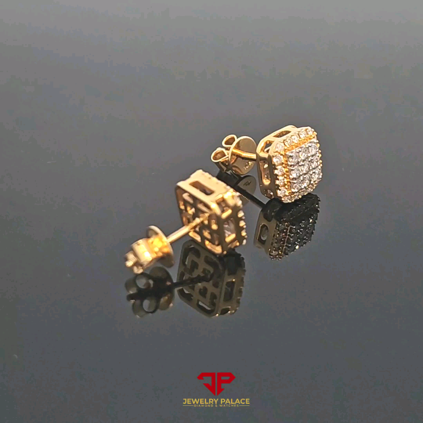 Square Earrings 0.69 Ct. Diamond 10K Gold