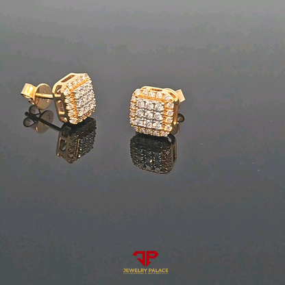 Square Earrings 0.69 Ct. Diamond 10K Gold