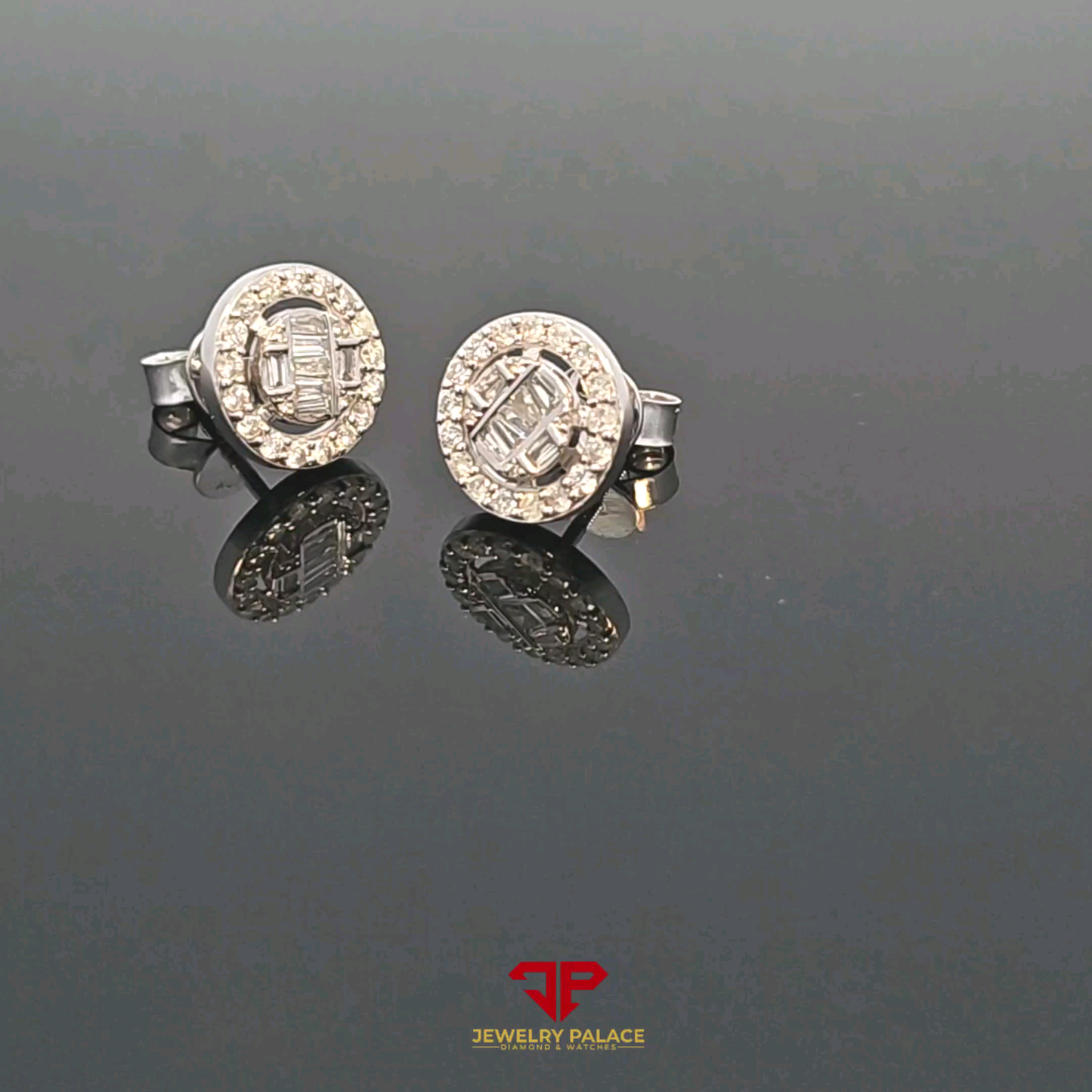 Elegant Round Earrings 0.7 Ct. Diamond 10K Gold