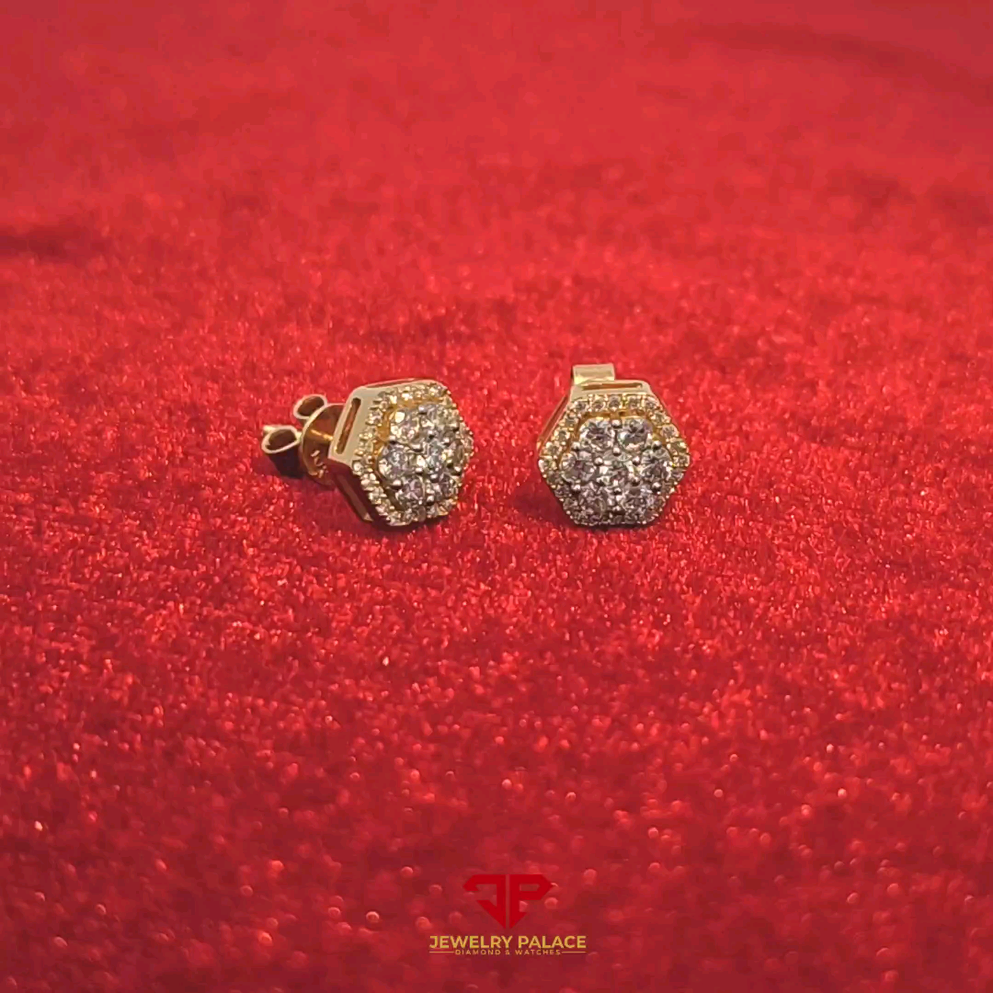 Fancy Hexagon Diamond Earrings 0.62 Ct. Diamond 10K Gold