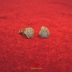 Fancy Hexagon Diamond Earrings 0.62 Ct. Diamond 10K Gold