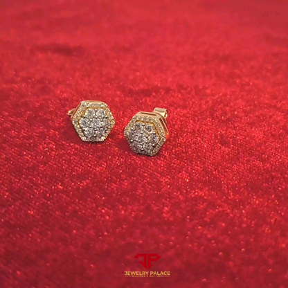 Fancy Hexagon Diamond Earrings 0.62 Ct. Diamond 10K Gold