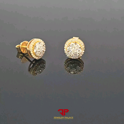 Fancy Round Diamond Earrings 0.62 Ct. Diamond 10K Gold