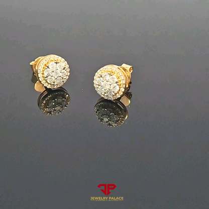 Fancy Round Diamond Earrings 0.62 Ct. Diamond 10K Gold