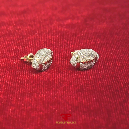 Elegant Football Earrings 0.33 Ct. Diamond 10K Gold