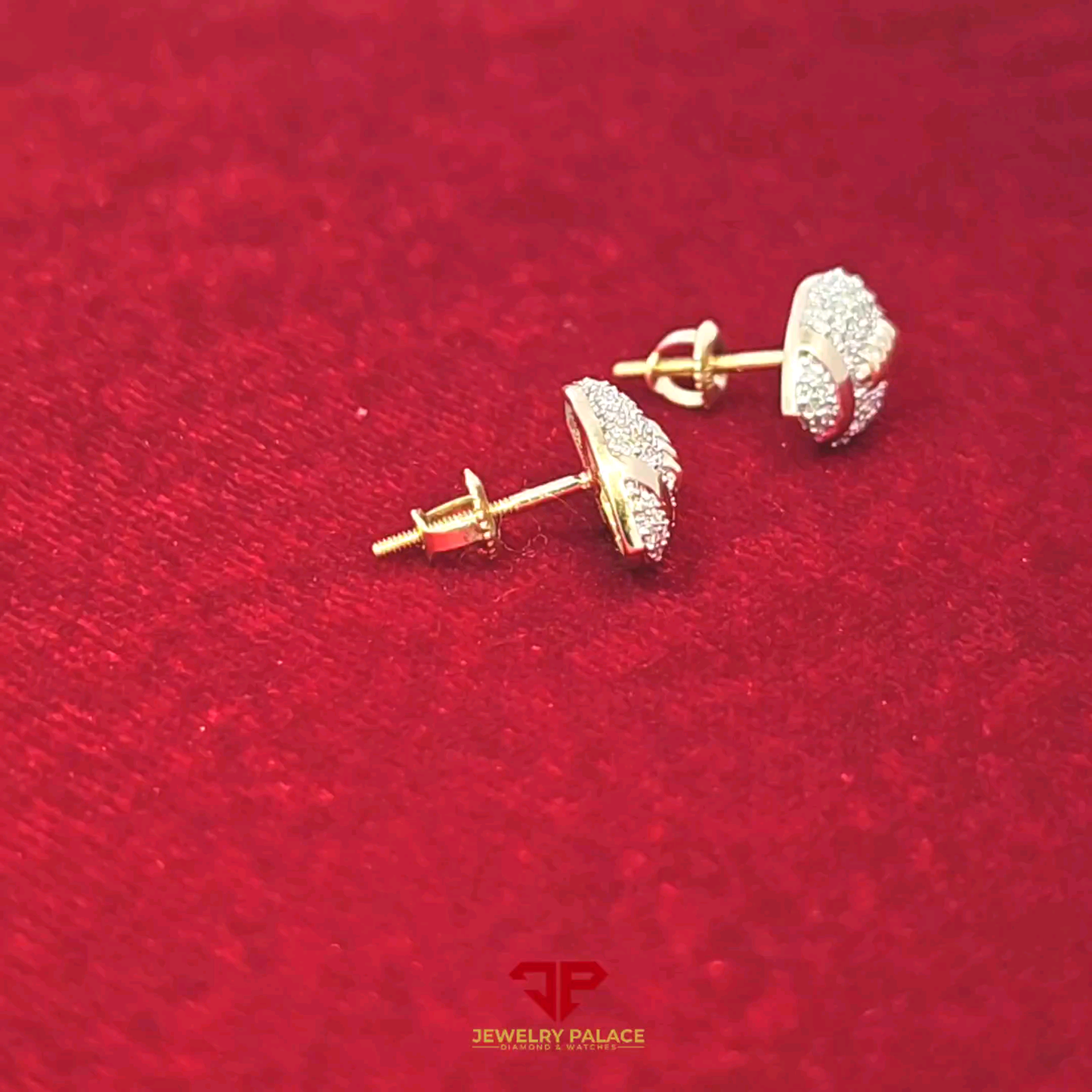 Elegant Football Earrings 0.33 Ct. Diamond 10K Gold