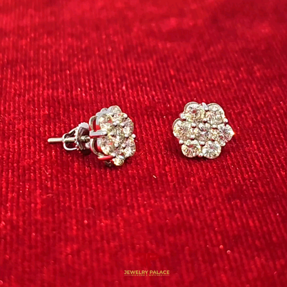 Elegant Floral Diamond Earrings 1.6 Ct. Diamond 10K White Gold