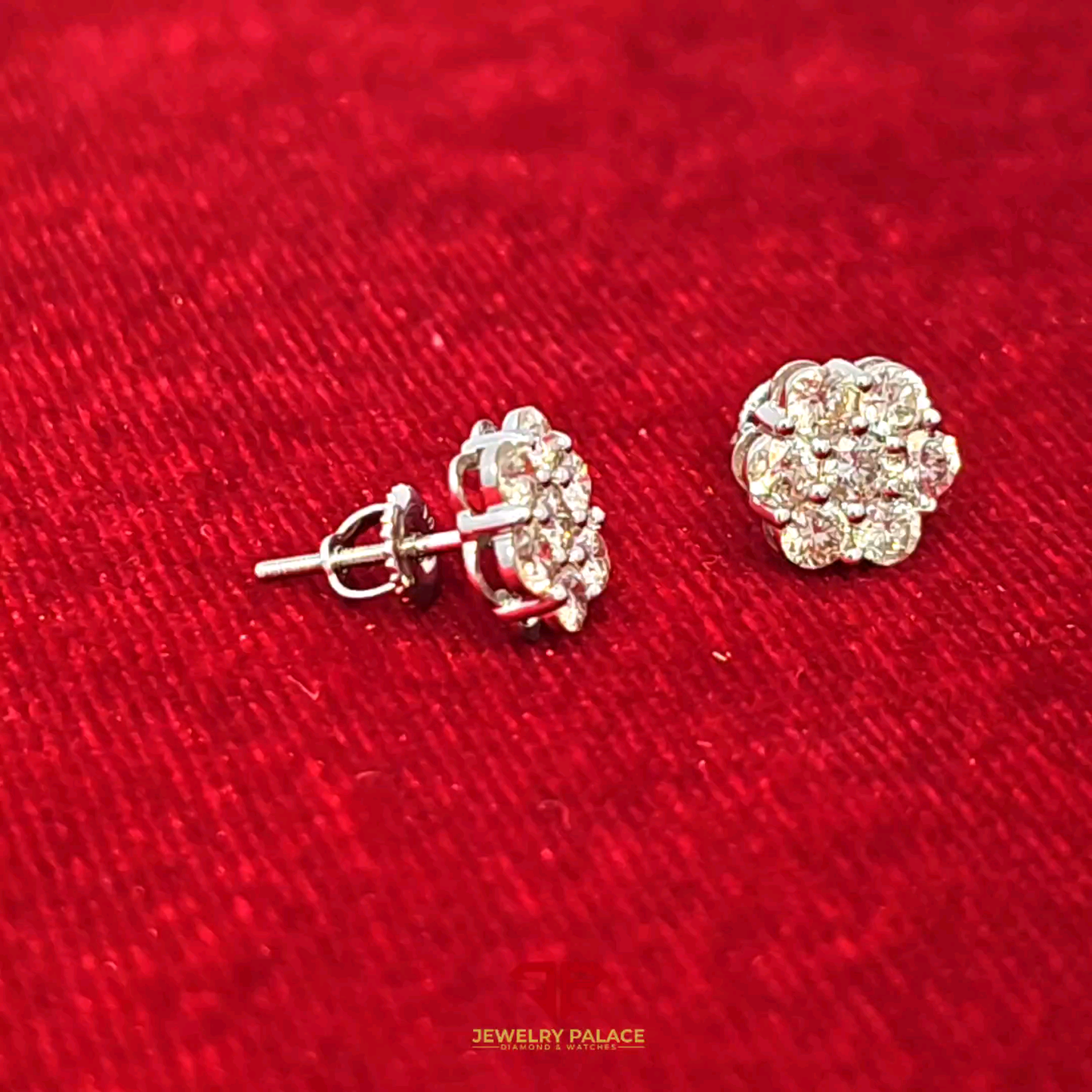 Elegant Floral Diamond Earrings 1.6 Ct. Diamond 10K White Gold