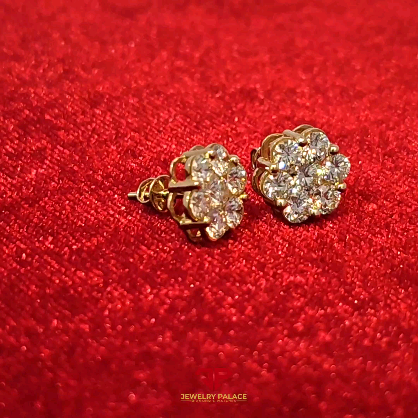 VVS Diamond Flower Earrings 1.94 Ct. Diamond 14K Gold