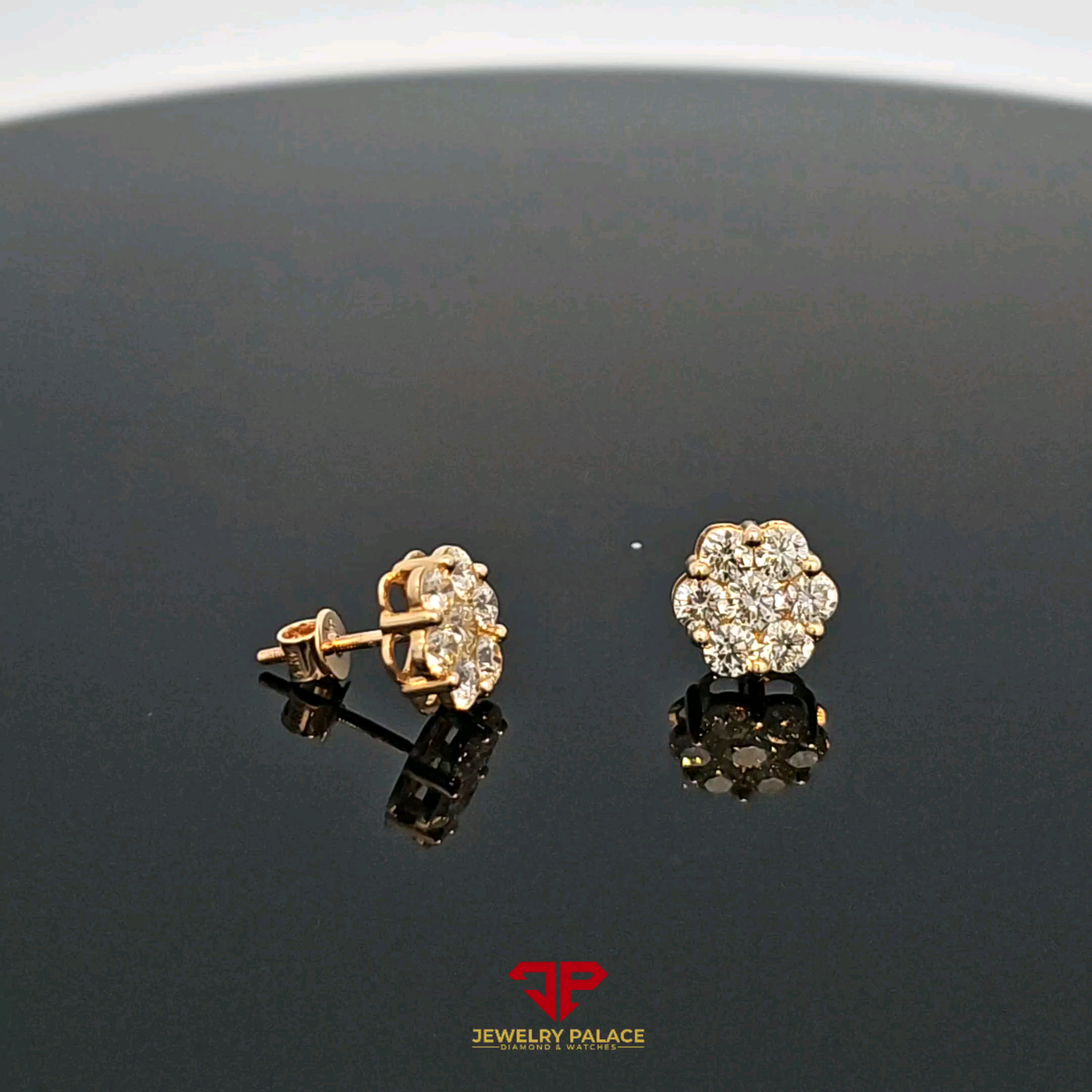 VVS Diamond Flower Earrings 1.45 Ct. Diamond 14K Yellow Gold