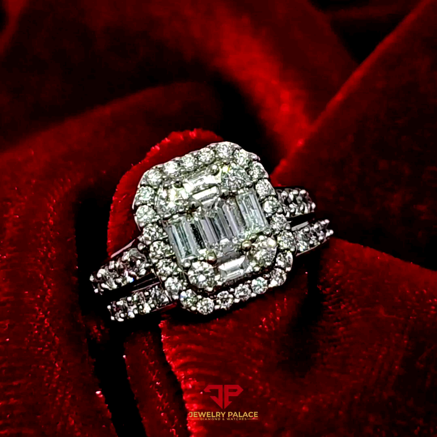 Exquisite Baguette Diamond Ring 1.50 Ct. Diamond 14K White Gold