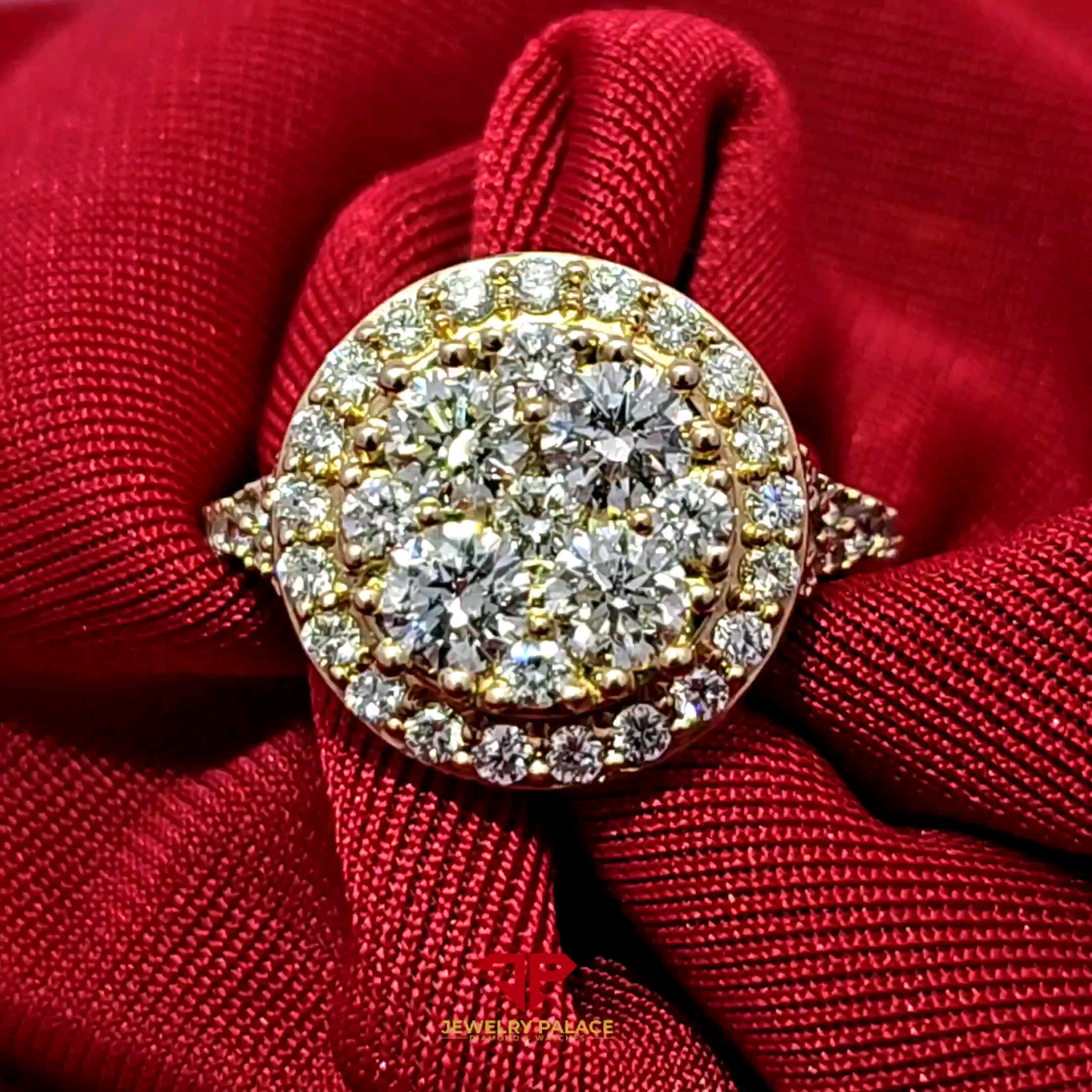 Elegant Halo Set Diamond Ring 2.02 Ct. Diamond 10K Yellow Gold