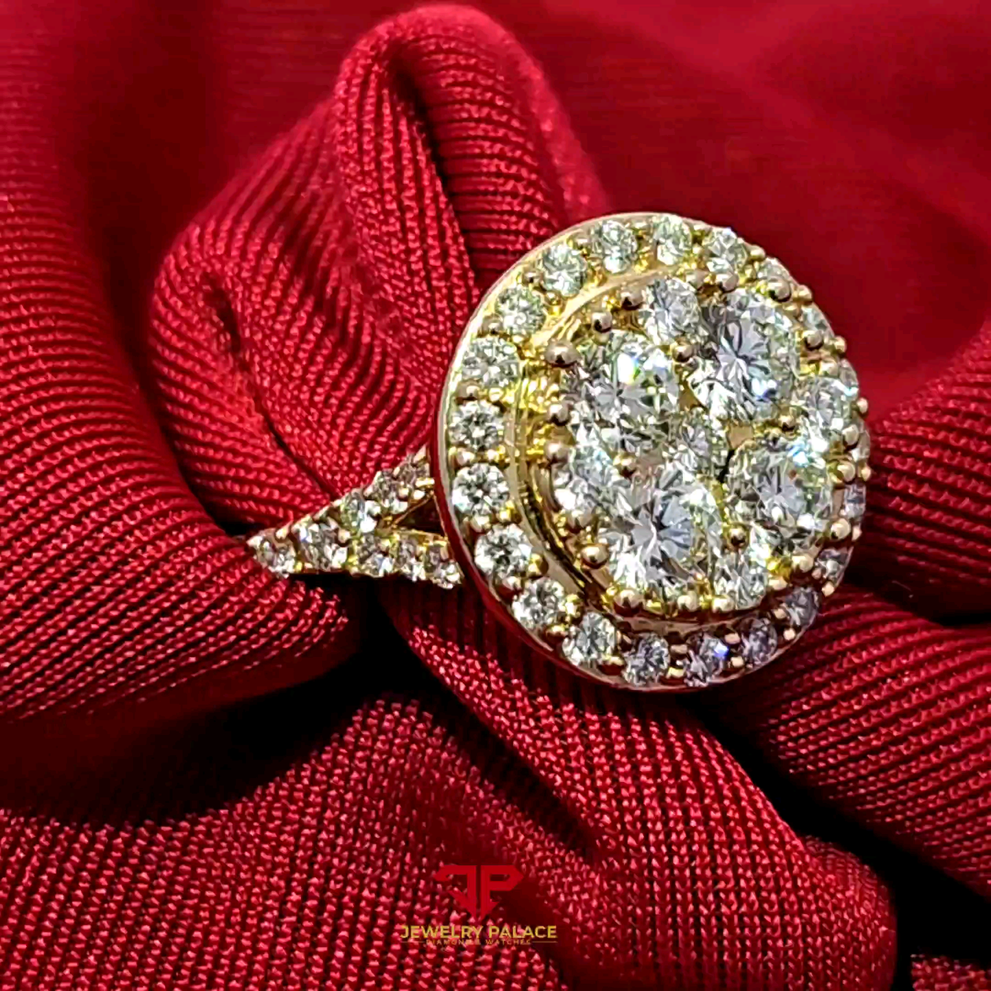 Elegant Halo Set Diamond Ring 2.02 Ct. Diamond 10K Yellow Gold