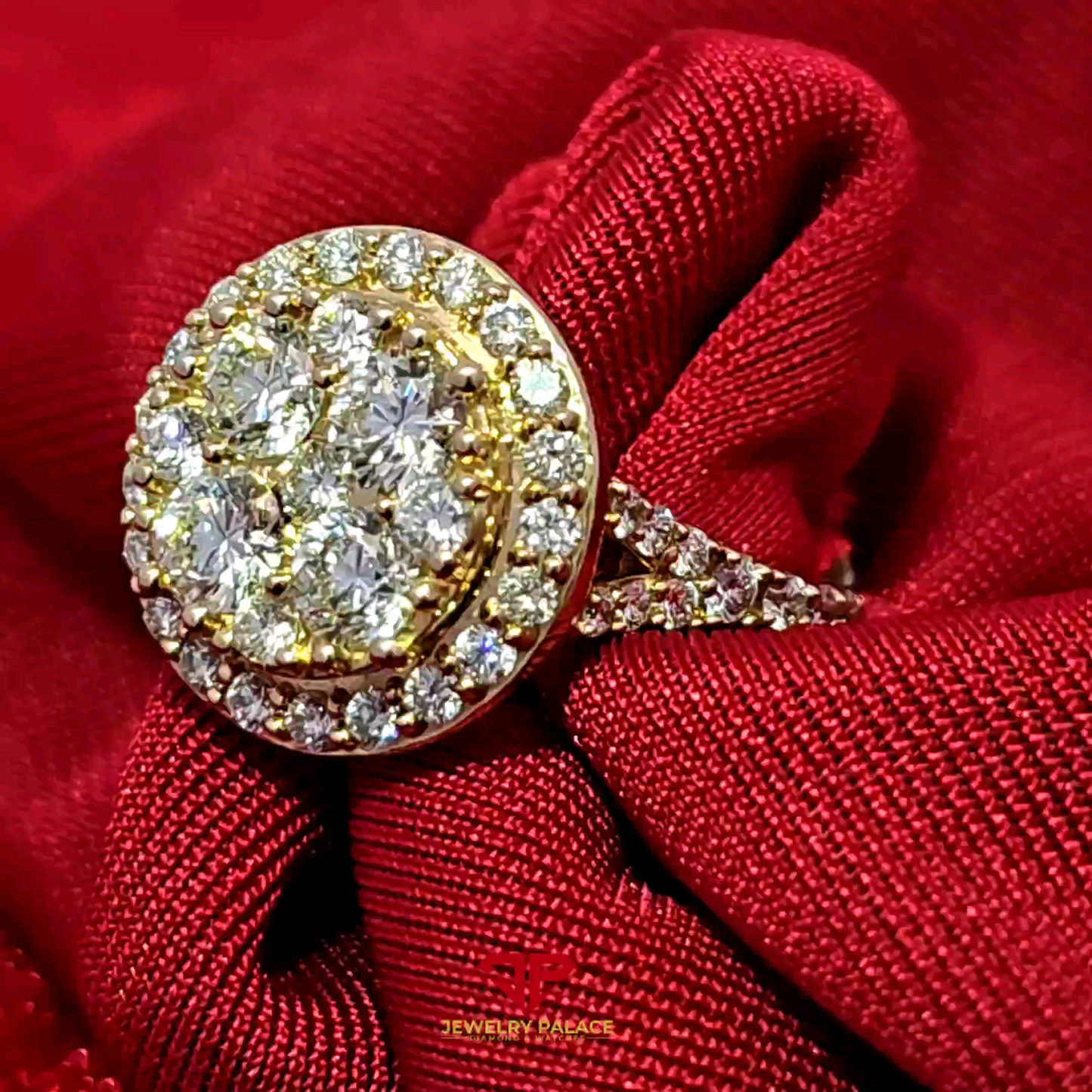 Elegant Halo Set Diamond Ring 2.02 Ct. Diamond 10K Yellow Gold