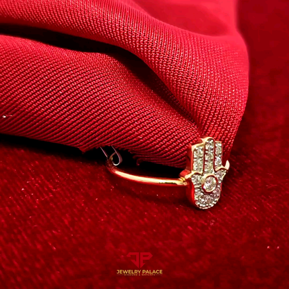 Hamsa Hand Ring 0.13 ct. Diamond 10K Gold