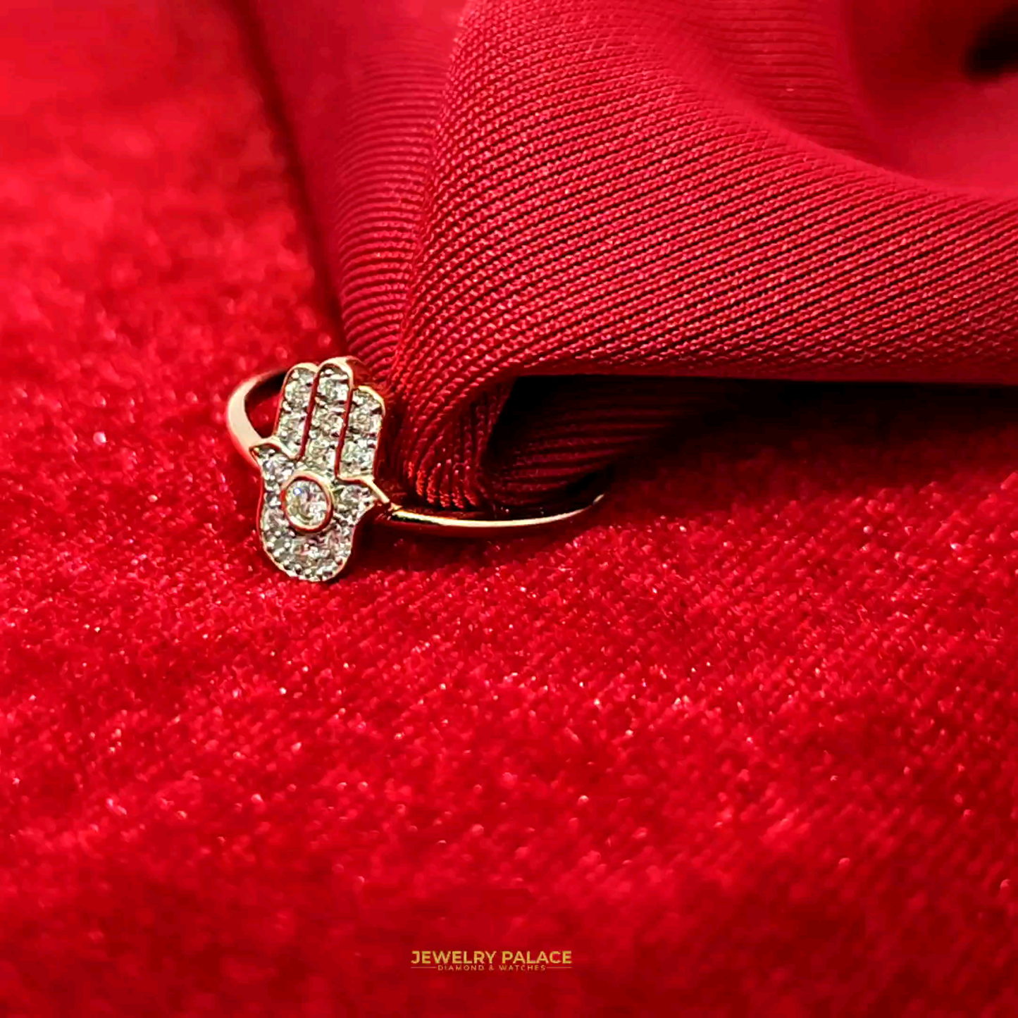 Hamsa Hand Ring 0.13 ct. Diamond 10K Gold