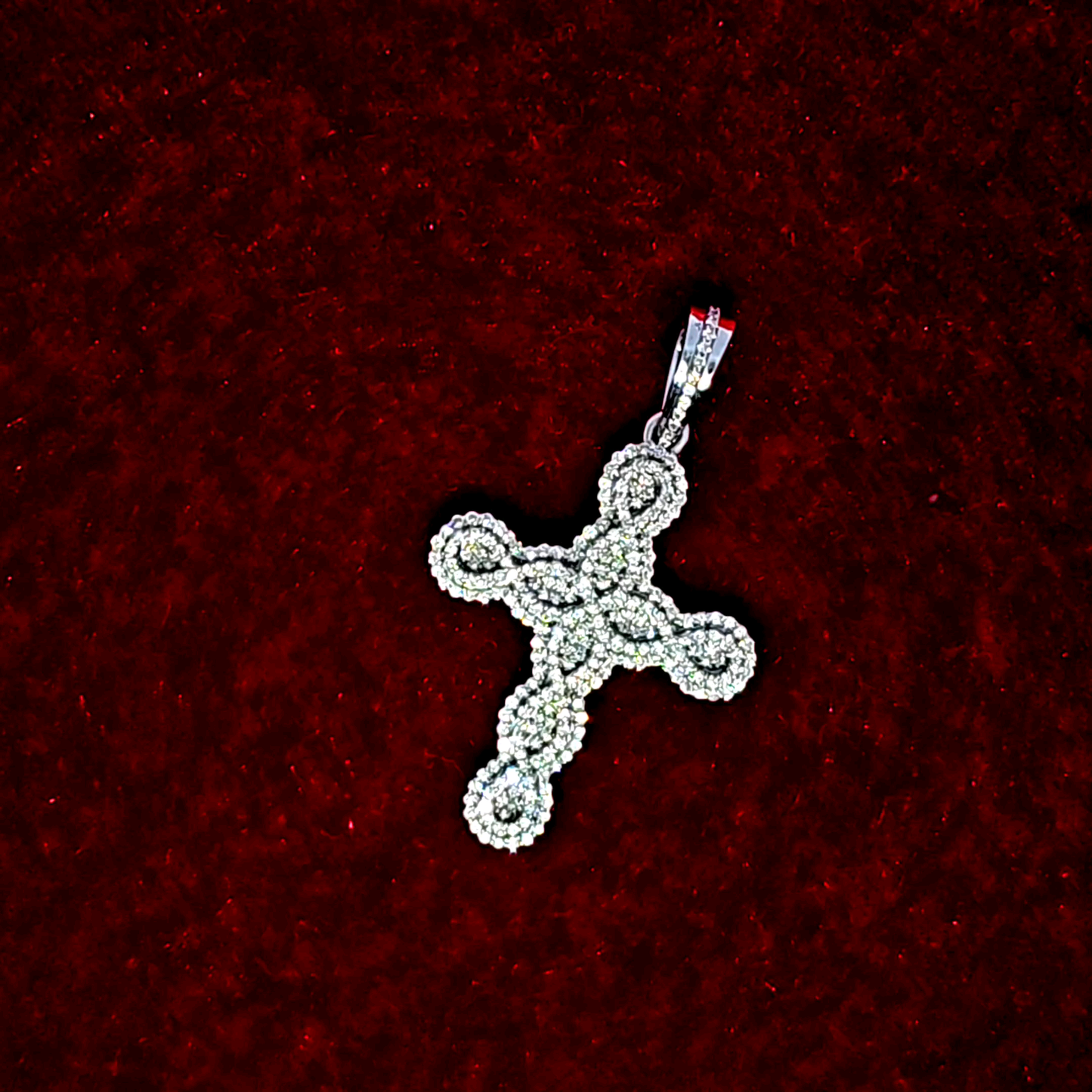 Diamond Cross Pendant 0.68 ct. 10K White Gold