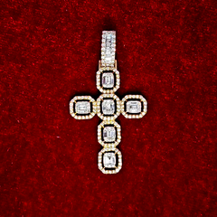 Baguette Cross Pendant 2.0 ct. Diamond 10K Gold