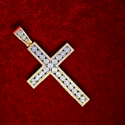 Diamond Cross Pendant 0.92 ct. 10K Yellow Gold