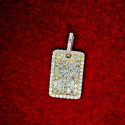 Baguette Tag Diamond Pendant 7 ct. 10K Yellow Gold