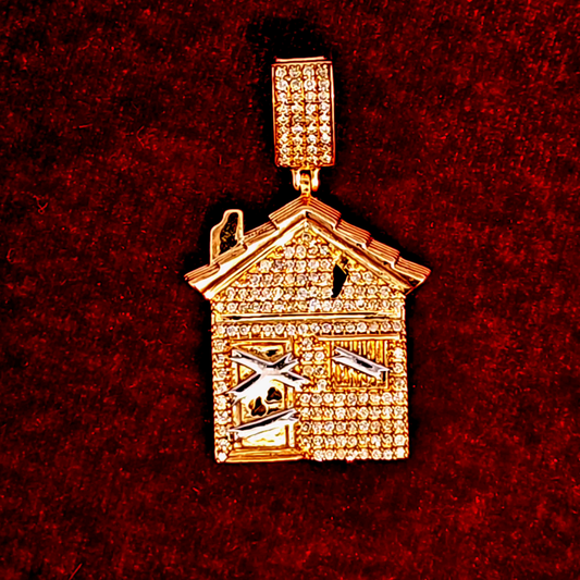 House Pendant 1.25 ct. Diamond 10K Yellow Gold