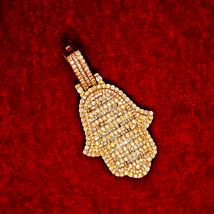 Gold Hamsa Pendant 2.75 ct. Diamond 10K Yellow Gold