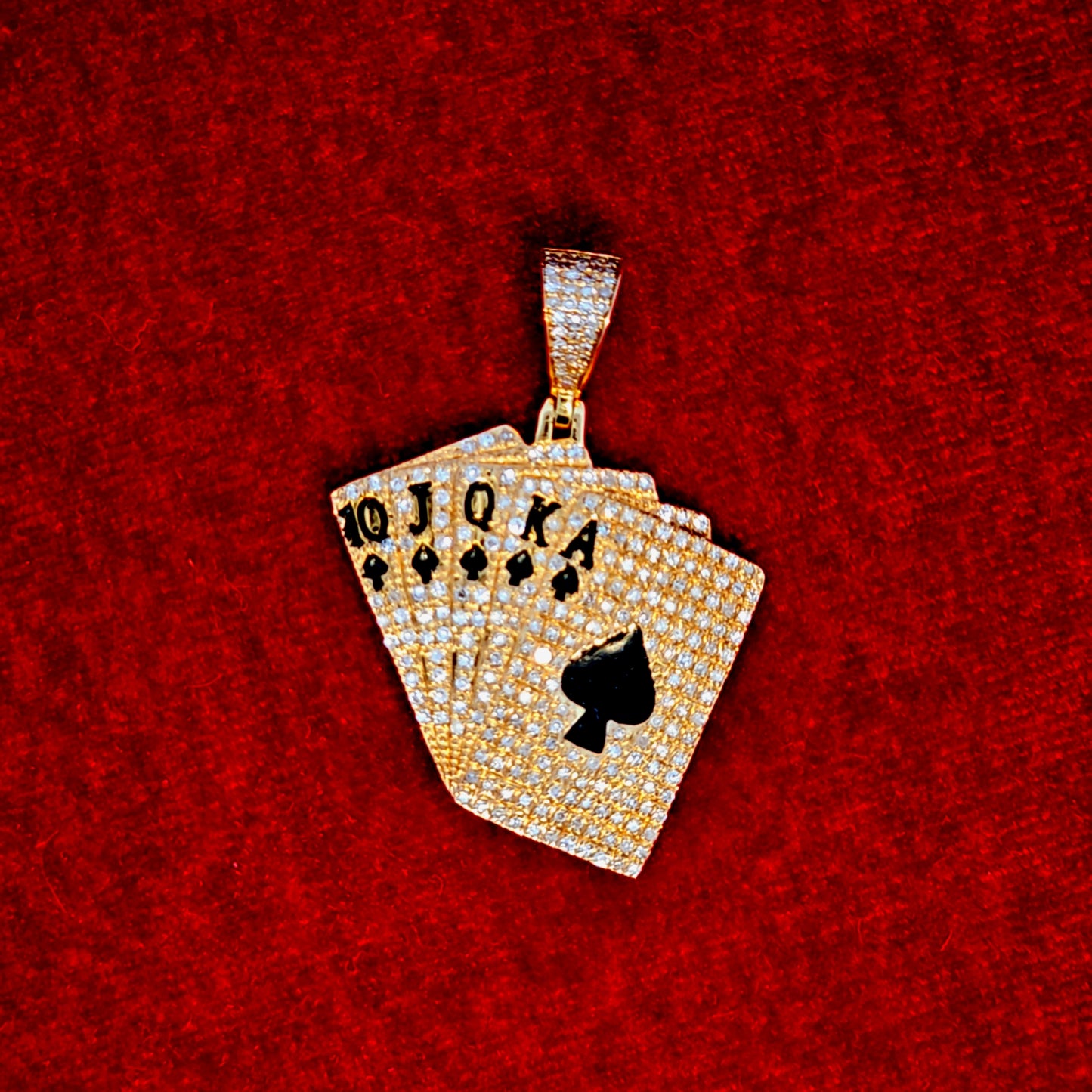 Playing Cards Pendant 0.90 ct. Diamond 10K Yellow Gold