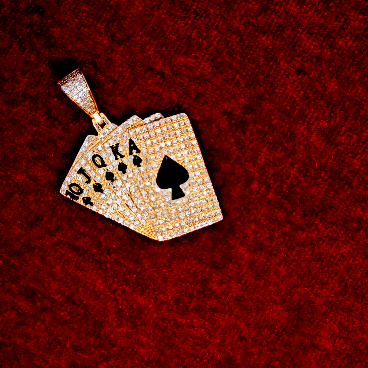 Playing Cards Pendant 0.90 ct. Diamond 10K Yellow Gold