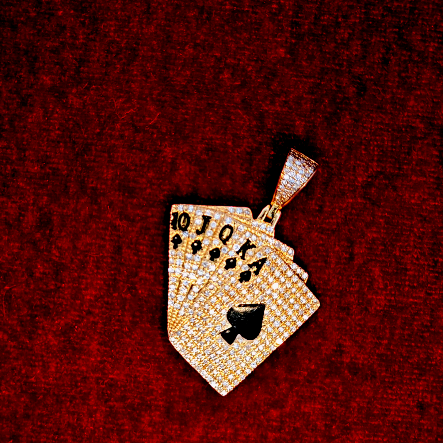 Playing Cards Pendant 0.90 ct. Diamond 10K Yellow Gold