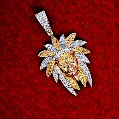 Native American Inspired Pendant 0.75 ct. Diamond 10K Yellow Gold