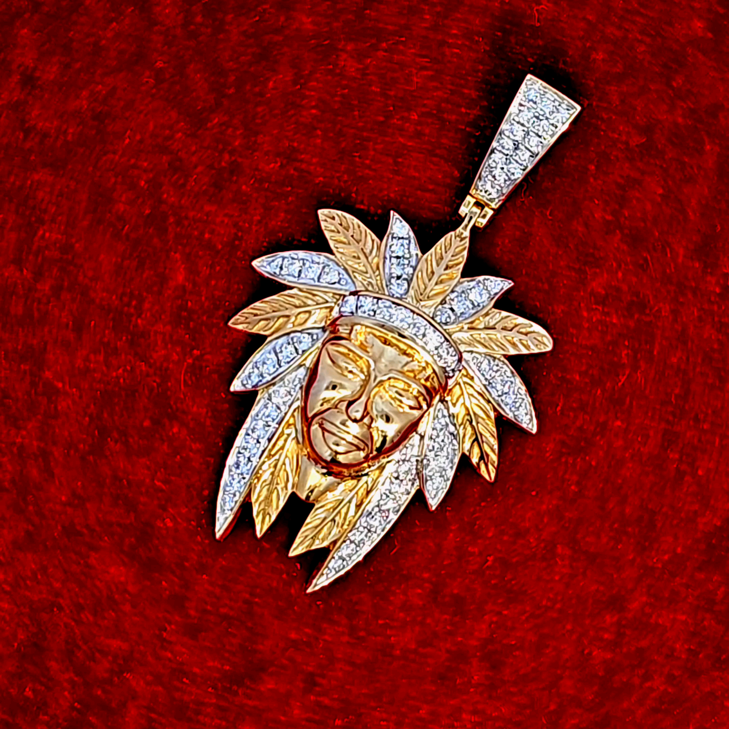 Native American Inspired Pendant 0.75 ct. Diamond 10K Yellow Gold