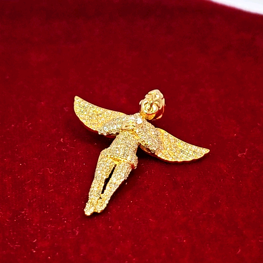 Gold Angel Pendant 1.17 ct. Diamond 10K Yellow Gold