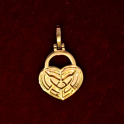 Heart-Shaped Lock Pendant 0.68 ct. Diamond 10K Yellow Gold